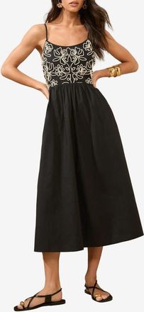 Lipsy Cornelli Detail Sleeveless Midi Dress in Black at Nordstrom, Size 6 Us