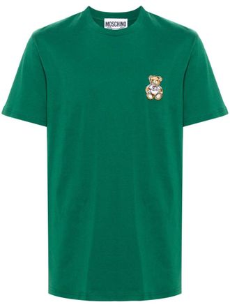 Moschino T-shirt met teddybeerpatch - Groen