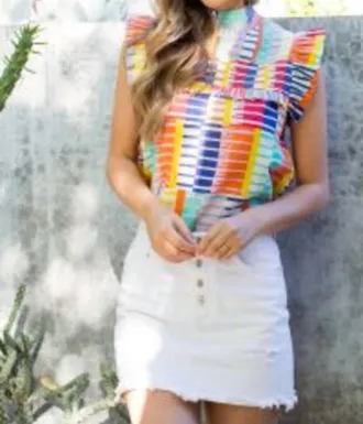 THML Clothing Somewhere Over The Rainbow Top In Multi