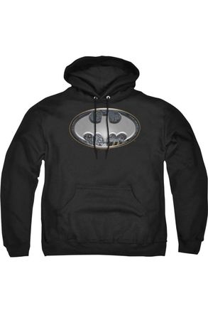 Gildan Batman Steel Wall Shield Adult Pull Over Hoodie / Hooded Sweatshirt
