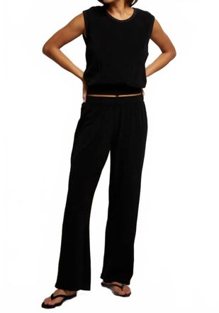 perfectwhitetee Katie Terry Straight Leg Sweatpants In True Black