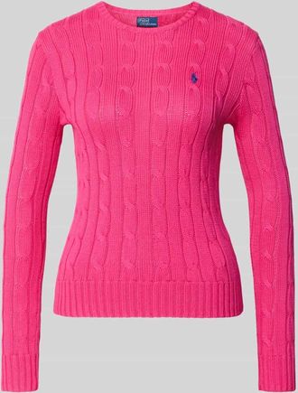 Polo Ralph Lauren Strickpullover mit Zopfmuster Modell JULIANNA in Pink, Gr&ouml;&szlig;e XXL
