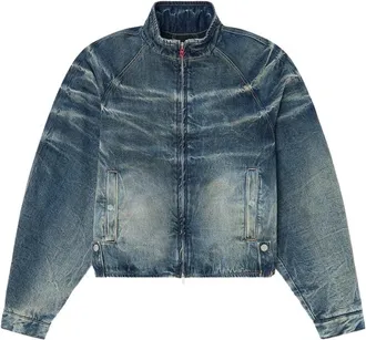 Diesel Faded-effect Raglan-sleeve Denim Jacket