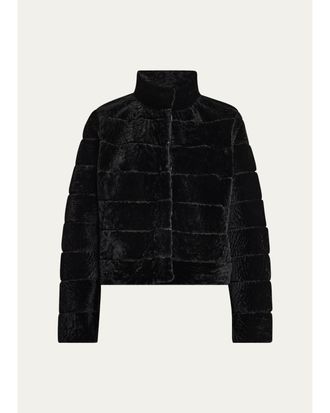 Gorski Reversible Textured Lamb Shearling Jacket