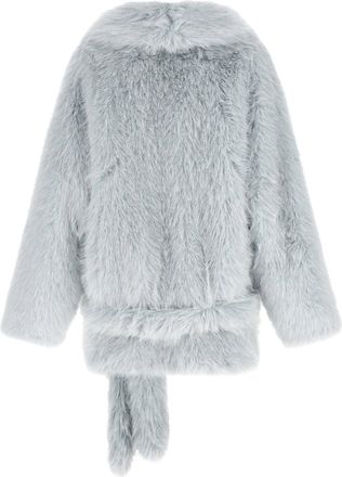 Pinko Faux Fur Shawl Collar Jacket - gray