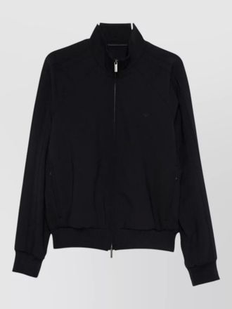 Emporio Armani wool blend bomber jacket high collar