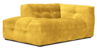 BLOOMINGLOFT Design Chaiselongue Vesta mit Samtbezug Senfgelb