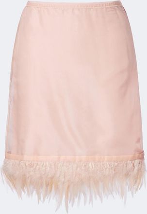 Staud Lark feather-trimmed silk miniskirt