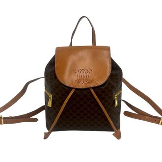 Celine Brown Leather Pvc Backpack (Pre-Owned)
