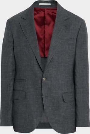 Brunello Cucinelli Men & apos;s Wool, Silk and Linen Deconstructed Blazer