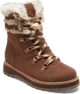 Roxy Winterboots ROXY Brandi, Damen, Gr. 7(37), braun (chocolate), Obermaterial:Obermaterial: 84% Leder, 12% Chemiefaser-Textil, 4% Metall / Futter: 100% C