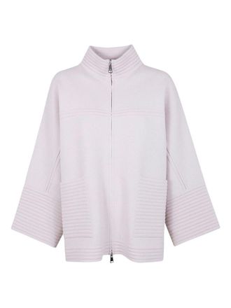 D.exterior D. Exterior Chalk-Colored Zip-Front Cape