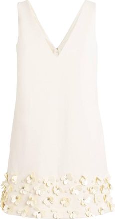 Self Portrait Crystal And Faux-Pearl Embellished Crepe Mini Dress Size M