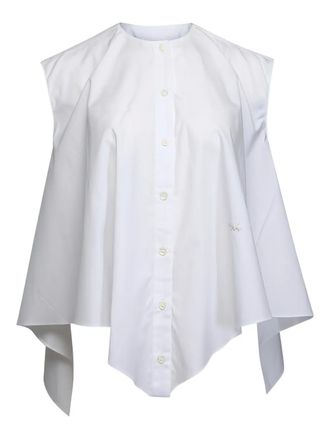 Marni Lily button-fastening draped shirt - women - Cotton - 42 - White