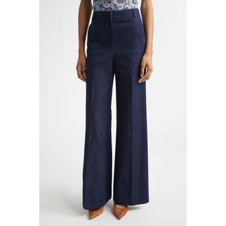 Veronica Beard Crue Wide Leg Jeans in Midnight Wash at Nordstrom, Size 00