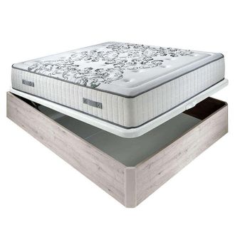 Colchones Aznar Colch&oacute;n Muelles Ensacados Queen 28 Cm Acogida Gradual + Canap&eacute; Abatible Madera 3d Transpirable Altura 34 Cm 135x182 Cm - Nordico