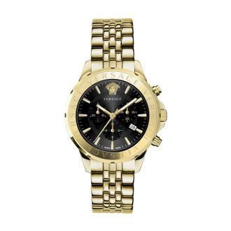Versace Accessoires, Heren, Geel, ONE Size, Signature Chronograph Vev 6021 23