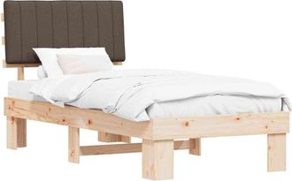 vidaXL Estructura De Cama Con Cabecera Tapizada Taup&eacute; 90 X 200 Cm Vidaxl