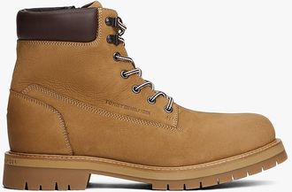 Tommy Hilfiger Mens Nubuck Leather Outdoor Lace-Up Boot - Beige - US 11.5 / EU 45