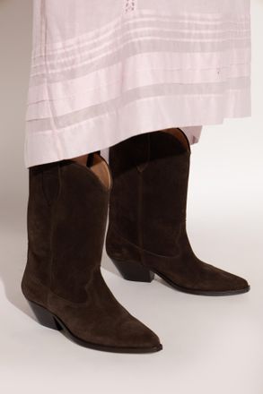 Isabel Marant Suede Heeled Ankle Boots Duerto, Womens, Brown