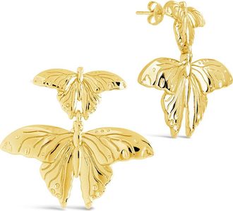 Sterling Forever Rowena Butterfly Stud Earrings in Gold at Nordstrom Rack