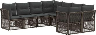 vidaXL Conjunto De Sof&aacute;s De Jard&iacute;n 8 Uds. 8-n&uacute;mero De Plazas Gris Vidaxl