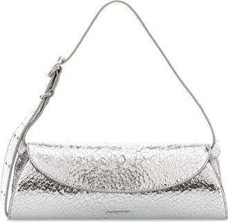 Jil Sander Silver Leather Cannolo Crossbody Bag