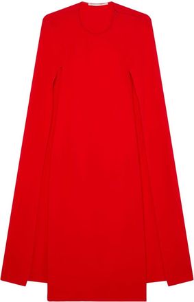 Stella McCartney round-neck cape dress - women - FSC Viscose/Elastane - 36 - Red
