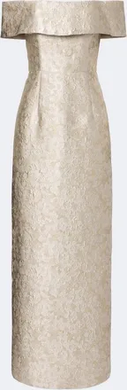 Markarian Clover floral brocade bustier gown