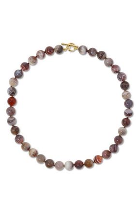 EF Collection Luna 14k Gold Iris Agate Necklace in 14K Yellow Gold at Nordstrom