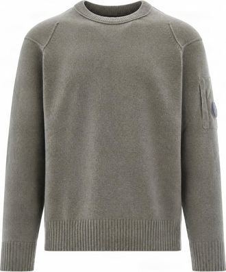 C.P. Company Fallen Rock Lens Crew Neck Wool-Blend Sweater