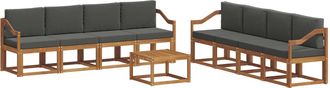 vidaXL Conjunto De Sof&aacute;s De Exterior 9 Uds. Natural Y Antracita Vidaxl