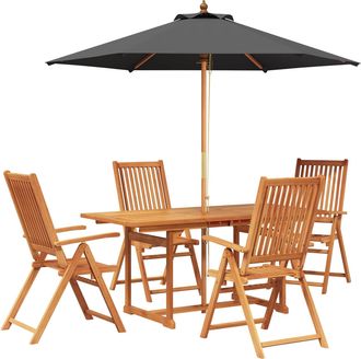 vidaXL Conjunto De Comedor Exterior Con Parasol 6 Uds. Vidaxl