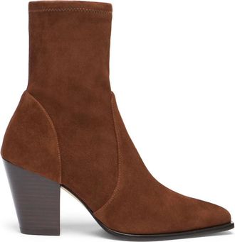 Stuart Weitzman Schoenen, Dames, Bruin, 39 1/2 EU, Leer, Jolene Bootie