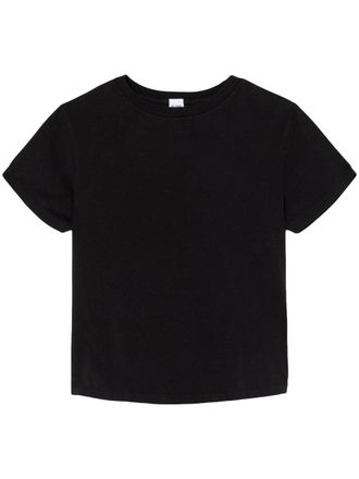 Re/Done basic short-sleeved T-shirt - women - Supima Cotton - S - Black
