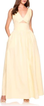 Susana Monaco Cutout Detail Cotton Poplin Maxi Dress in Whipped Cream at Nordstrom, Size X-Large