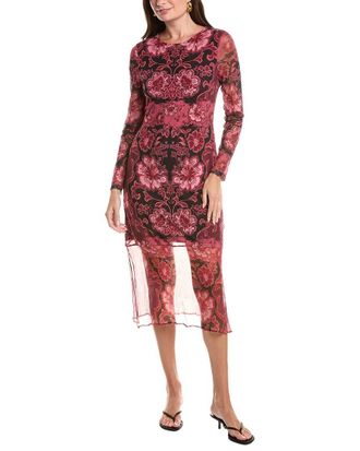 Johnny Was Tulus Mesh Silk-Blend Midi Dress