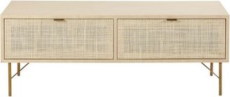 Maisons du monde Mueble de TV con 2 puertas de enrejado de mimbre 120 cm