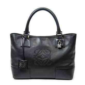 Loewe Pre-owned Womens Anagram Open Tote Handbag - Black - One Size
