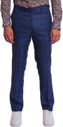 Paisley & Gray Downing Slim Flat Front Windowpane Dress Pants in Blue Cognac Check at Nordstrom Rack, Size 40 X 32