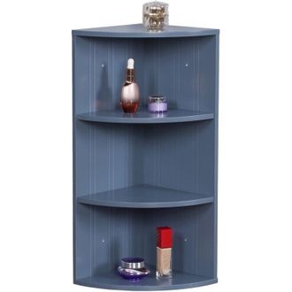 Relaxdays Relaxdays corner shelf, 3 shelves, bathroom shelf, wall or freestanding, space-saving, HWD: 62x35x25 cm, MDF, grey
