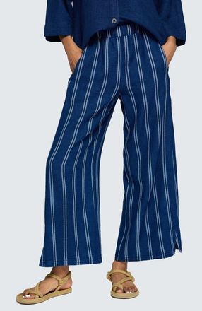Luukaa D'Celli Azalea Denim Muslin Pants in Stripe Denim at Nordstrom, Size 12