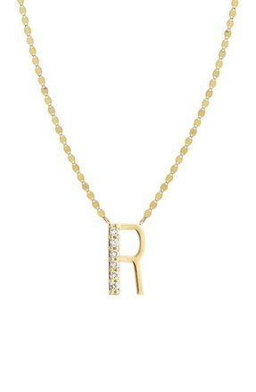 Lana Jewelry 14K Gold Initial Pendant Necklace in Yellow Gold- R at Nordstrom, Size 18 In