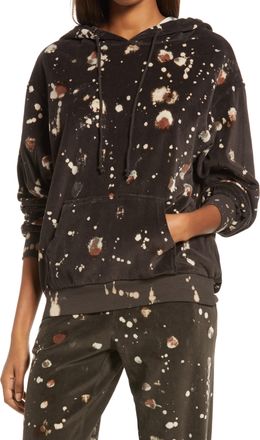 Treasure & Bond Womens Brown Velour Treatment Hoodie - X-Small