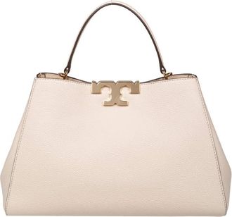 Tory Burch Eleanor Satchel Leather Bag In Stone