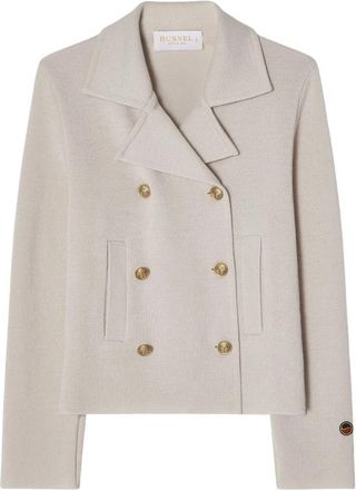 Busnel Indra Gebreide Wol Jas - Dames - Zomerjassen - Beige - L - Wol - Jassen