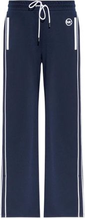 Michael Michael Kors logo stripe track pants - women - Recycled Polyester - S - Blue