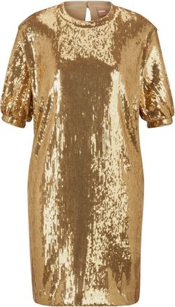 HUGO BOSS Dames/Dames Pailletten Jurk (Goud)