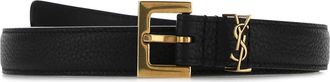 Saint Laurent Black Leather Belt