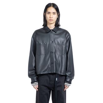 Ann Demeulemeester Juel Boxy overshirt in Leather